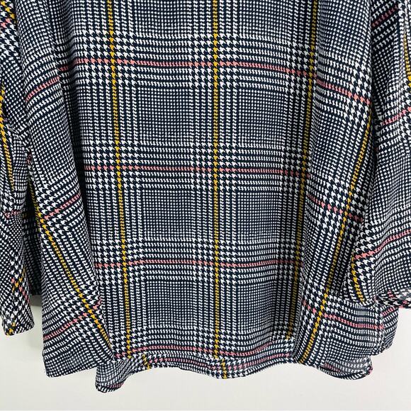 Charter Club black white pink plaid houndstooth chiffon lightweight top XXL - Picture 3 of 8